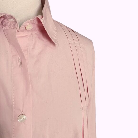 J. Jill Grown Up Pink Blouse Shirt Sz L Pleated Details Front and Back Button Up - Picture 9 of 11